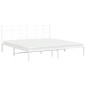 vidaXL Bettgestell mit Kopfteil Metall Weiß 193x203 cm vidaXL Bettgestell mit Kopfteil Metall Weiß 193x203 cm