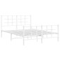 vidaXL Bettgestell mit Kopf- und Fußteil Metall Weiß 140x190 cm vidaXL Bettgestell mit Kopf- und Fußteil Metall Weiß 140x190 cm