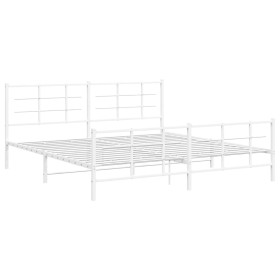 vidaXL Bettgestell mit Kopf- und Fußteil Metall Weiß 200x200 cm