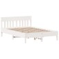 vidaXL Massivholzbett ohne Matratze Weiß 150x200 cm Kiefernholz vidaXL Massivholzbett ohne Matratze Weiß 150x200 cm Kiefernholz