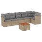 vidaXL 7-tlg. Garten-Sofagarnitur mit Kissen Beige Poly Rattan vidaXL 7-tlg. Garten-Sofagarnitur mit Kissen Beige Poly Rattan