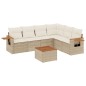 vidaXL 7-tlg. Garten-Sofagarnitur mit Kissen Beige Poly Rattan vidaXL 7-tlg. Garten-Sofagarnitur mit Kissen Beige Poly Rattan