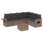 vidaXL 7-tlg. Garten-Sofagarnitur mit Kissen Grau Poly Rattan vidaXL 7-tlg. Garten-Sofagarnitur mit Kissen Grau Poly Rattan