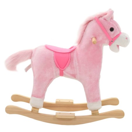 vidaXL Schaukeltier Pferd Plüsch 65x32x58 cm Rosa