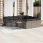 vidaXL 13-tlg. Garten-Sofagarnitur mit Kissen Grau Poly Rattan vidaXL 13-tlg. Garten-Sofagarnitur mit Kissen Grau Poly Rattan