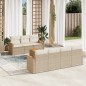 vidaXL 8-tlg. Garten-Sofagarnitur mit Kissen Beige Poly Rattan vidaXL 8-tlg. Garten-Sofagarnitur mit Kissen Beige Poly Rattan