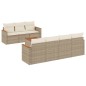vidaXL 8-tlg. Garten-Sofagarnitur mit Kissen Beige Poly Rattan vidaXL 8-tlg. Garten-Sofagarnitur mit Kissen Beige Poly Rattan