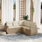 vidaXL 5-tlg. Garten-Sofagarnitur mit Kissen Beige Poly Rattan vidaXL 5-tlg. Garten-Sofagarnitur mit Kissen Beige Poly Rattan