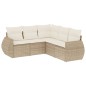 vidaXL 5-tlg. Garten-Sofagarnitur mit Kissen Beige Poly Rattan vidaXL 5-tlg. Garten-Sofagarnitur mit Kissen Beige Poly Rattan