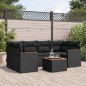 vidaXL 7-tlg. Garten-Sofagarnitur mit Kissen Schwarz Poly Rattan vidaXL 7-tlg. Garten-Sofagarnitur mit Kissen Schwarz Poly Rattan