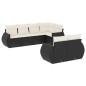 vidaXL 7-tlg. Garten-Sofagarnitur mit Kissen Schwarz Poly Rattan vidaXL 7-tlg. Garten-Sofagarnitur mit Kissen Schwarz Poly Rattan
