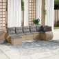 vidaXL 7-tlg. Garten-Sofagarnitur mit Kissen Beige Poly Rattan vidaXL 7-tlg. Garten-Sofagarnitur mit Kissen Beige Poly Rattan