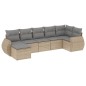 vidaXL 7-tlg. Garten-Sofagarnitur mit Kissen Beige Poly Rattan vidaXL 7-tlg. Garten-Sofagarnitur mit Kissen Beige Poly Rattan