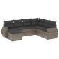 vidaXL 7-tlg. Garten-Sofagarnitur mit Kissen Grau Poly Rattan vidaXL 7-tlg. Garten-Sofagarnitur mit Kissen Grau Poly Rattan