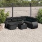 vidaXL 8-tlg. Garten-Sofagarnitur mit Kissen Schwarz Poly Rattan vidaXL 8-tlg. Garten-Sofagarnitur mit Kissen Schwarz Poly Rattan