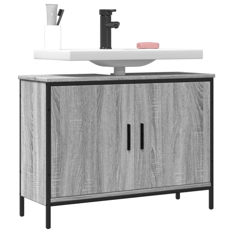 vidaXL Waschbeckenunterschrank Grau Sonoma 80x30x60 cm Holzwerkstoff vidaXL Waschbeckenunterschrank Grau Sonoma 80x30x60 cm Holzwerkstoff