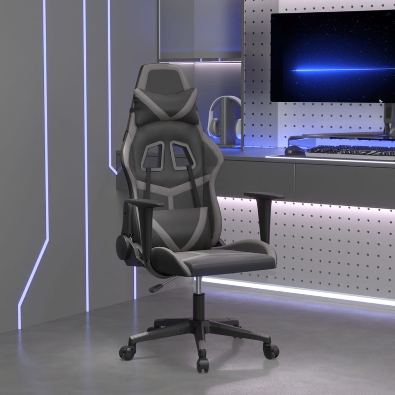 vidaXL Gaming-Stuhl Schwarz und Grau Kunstleder vidaXL Gaming-Stuhl Schwarz und Grau Kunstleder
