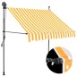 vidaXL Einziehbare Markise Handbetrieben mit LED 100 cm Weiß Orange vidaXL Einziehbare Markise Handbetrieben mit LED 100 cm Weiß Orange