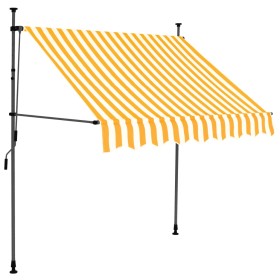 vidaXL Einziehbare Markise Handbetrieben mit LED 100 cm Weiß Orange