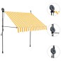 vidaXL Einziehbare Markise Handbetrieben mit LED 100 cm Weiß Orange vidaXL Einziehbare Markise Handbetrieben mit LED 100 cm Weiß Orange