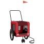 vidaXL Fahrradanhänger Hunde Rot und Schwarz Oxford-Gewebe & Eisen vidaXL Fahrradanhänger Hunde Rot und Schwarz Oxford-Gewebe & Eisen