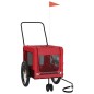 vidaXL Fahrradanhänger Hunde Rot und Schwarz Oxford-Gewebe & Eisen vidaXL Fahrradanhänger Hunde Rot und Schwarz Oxford-Gewebe & Eisen