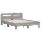 vidaXL Bettgestell mit Kopfteil Grau Sonoma 140x200 cm Holzwerkstoff vidaXL Bettgestell mit Kopfteil Grau Sonoma 140x200 cm Holzwerkstoff