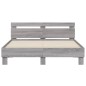 vidaXL Bettgestell mit Kopfteil Grau Sonoma 140x200 cm Holzwerkstoff vidaXL Bettgestell mit Kopfteil Grau Sonoma 140x200 cm Holzwerkstoff