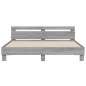 vidaXL Bettgestell mit Kopfteil Grau Sonoma 180x200 cm Holzwerkstoff vidaXL Bettgestell mit Kopfteil Grau Sonoma 180x200 cm Holzwerkstoff