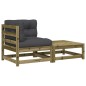 vidaXL Garten-Ecksofa mit Kissen und Hocker vidaXL Garten-Ecksofa mit Kissen und Hocker