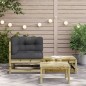 vidaXL Garten-Ecksofa mit Kissen und Hocker vidaXL Garten-Ecksofa mit Kissen und Hocker