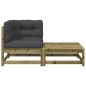 vidaXL Garten-Ecksofa mit Kissen und Hocker vidaXL Garten-Ecksofa mit Kissen und Hocker