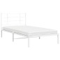 vidaXL Bettgestell mit Kopfteil Metall Weiß 100x200 cm vidaXL Bettgestell mit Kopfteil Metall Weiß 100x200 cm
