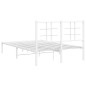 vidaXL Bettgestell mit Kopfteil Metall Weiß 120x190 cm vidaXL Bettgestell mit Kopfteil Metall Weiß 120x190 cm