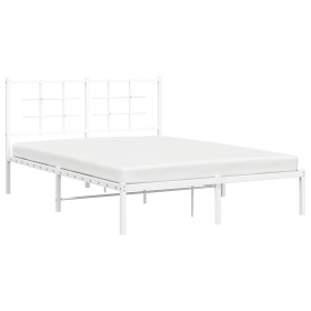 vidaXL Bettgestell mit Kopfteil Metall Weiß 140x200 cm