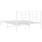 vidaXL Bettgestell mit Kopfteil Metall Weiß 140x200 cm vidaXL Bettgestell mit Kopfteil Metall Weiß 140x200 cm