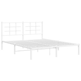 vidaXL Bettgestell mit Kopfteil Metall Weiß 160x200 cm