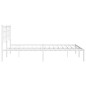 vidaXL Bettgestell mit Kopfteil Metall Weiß 160x200 cm vidaXL Bettgestell mit Kopfteil Metall Weiß 160x200 cm