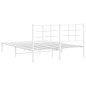 vidaXL Bettgestell mit Kopfteil Metall Weiß 160x200 cm vidaXL Bettgestell mit Kopfteil Metall Weiß 160x200 cm