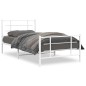 vidaXL Bettgestell mit Kopf- und Fußteil Metall Weiß 107x203 cm vidaXL Bettgestell mit Kopf- und Fußteil Metall Weiß 107x203 cm