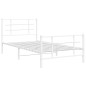 vidaXL Bettgestell mit Kopf- und Fußteil Metall Weiß 107x203 cm vidaXL Bettgestell mit Kopf- und Fußteil Metall Weiß 107x203 cm
