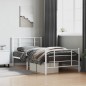 vidaXL Bettgestell mit Kopf- und Fußteil Metall Weiß 107x203 cm vidaXL Bettgestell mit Kopf- und Fußteil Metall Weiß 107x203 cm