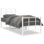 vidaXL Bettgestell mit Kopf- und Fußteil Metall Weiß 75x190 cm vidaXL Bettgestell mit Kopf- und Fußteil Metall Weiß 75x190 cm