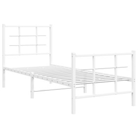 vidaXL Bettgestell mit Kopf- und Fußteil Metall Weiß 75x190 cm