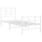 vidaXL Bettgestell mit Kopf- und Fußteil Metall Weiß 75x190 cm vidaXL Bettgestell mit Kopf- und Fußteil Metall Weiß 75x190 cm