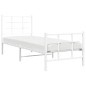 vidaXL Bettgestell mit Kopf- und Fußteil Metall Weiß 75x190 cm vidaXL Bettgestell mit Kopf- und Fußteil Metall Weiß 75x190 cm