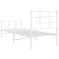 vidaXL Bettgestell mit Kopf- und Fußteil Metall Weiß 75x190 cm vidaXL Bettgestell mit Kopf- und Fußteil Metall Weiß 75x190 cm