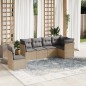vidaXL 6-tlg. Garten-Sofagarnitur mit Kissen Beige Poly Rattan vidaXL 6-tlg. Garten-Sofagarnitur mit Kissen Beige Poly Rattan