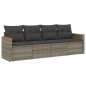vidaXL 4-tlg. Garten-Sofagarnitur mit Kissen Grau Poly Rattan vidaXL 4-tlg. Garten-Sofagarnitur mit Kissen Grau Poly Rattan