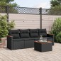 vidaXL 5-tlg. Garten-Sofagarnitur mit Kissen Schwarz Poly Rattan vidaXL 5-tlg. Garten-Sofagarnitur mit Kissen Schwarz Poly Rattan